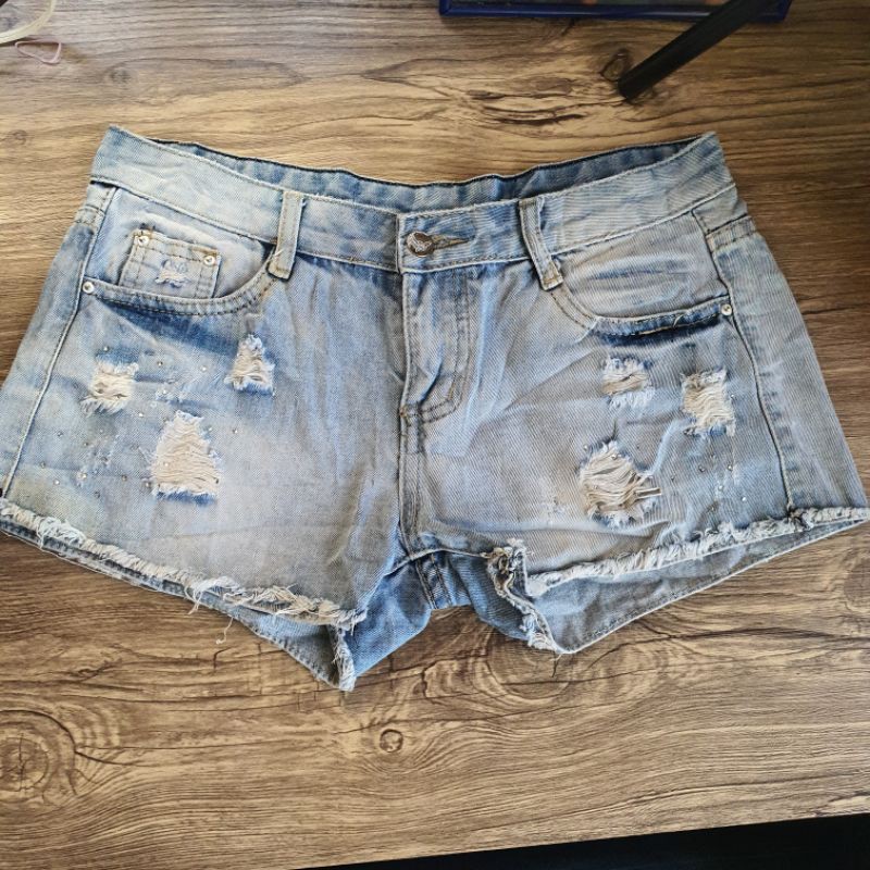 Mid waist sexy denim maong tattered shorts tokong small and plus size ...