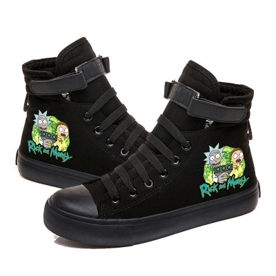 rick and morty high top shoes