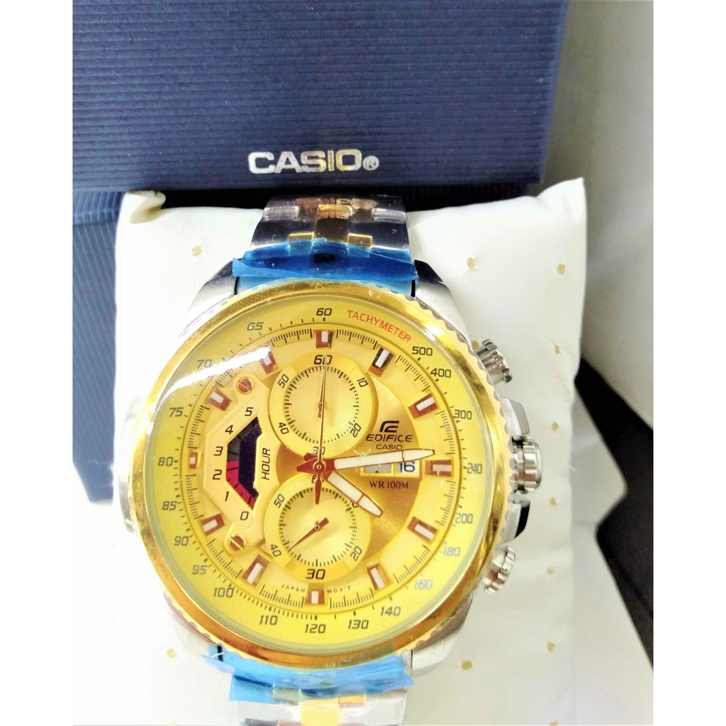 casio edifice men's two tone stainless steel bracelet watch