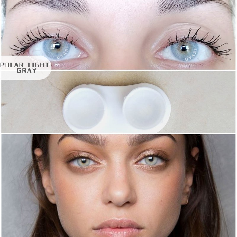 UYAAI Eye Contacts Grey Contact Lenses Prescription Beauty Myopia Polar