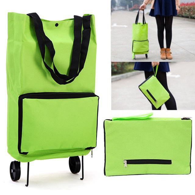 Ulifeshop Foldable Trolley Bag Shopping Travel Luggage Bag with Wheels ...