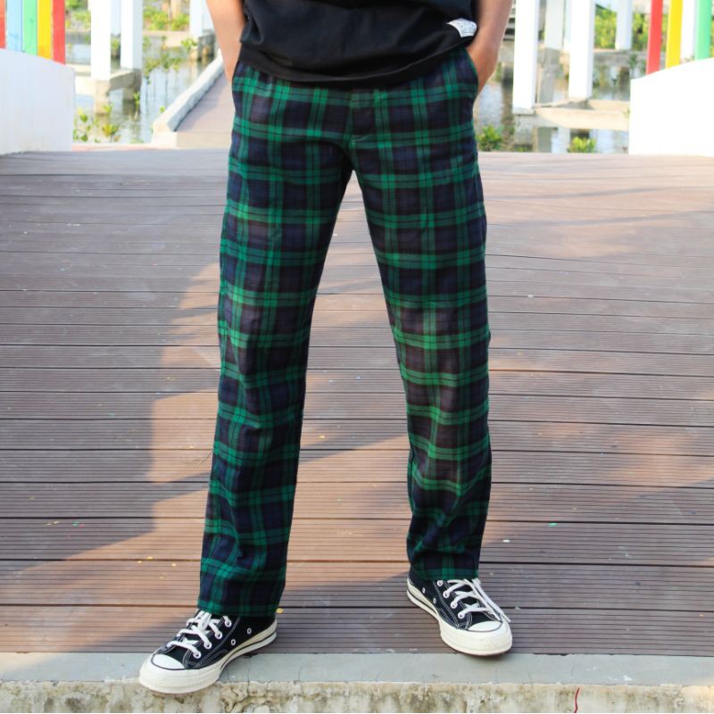 green tartan pants mens