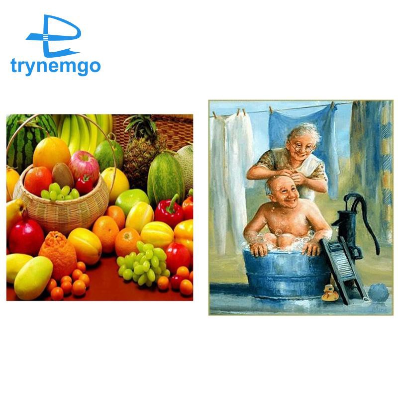 5D Diy Diamond Painting Old Man Scenery 3D Cross Stitch Home Décor
