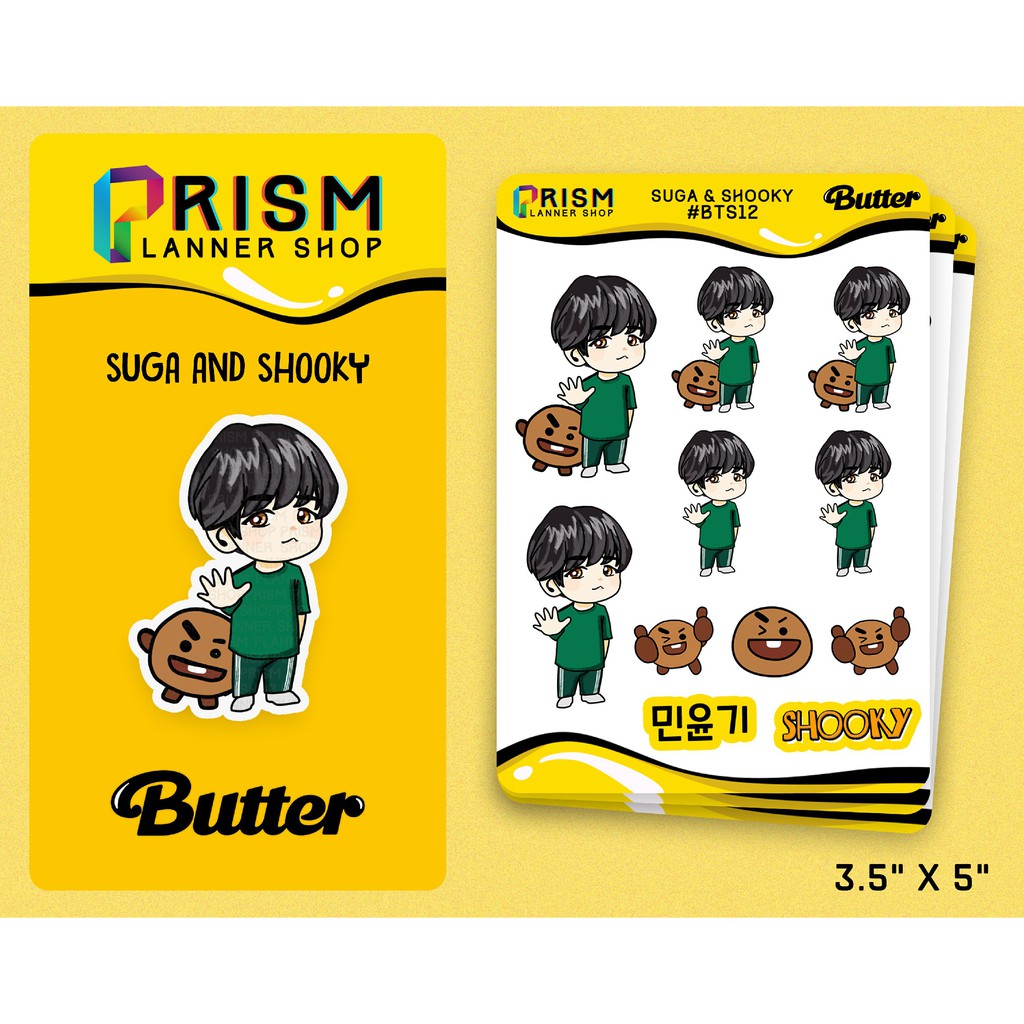 Suga Shooky Bts Butter Fanart Planner Stickers Shopee Philippines