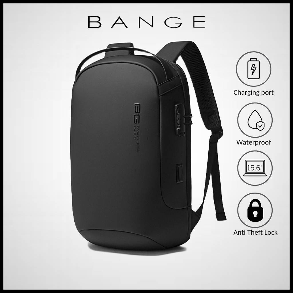 BG 7225 BANGE Anti Theft Backpack Water Repellent Fabric Laptop Travel