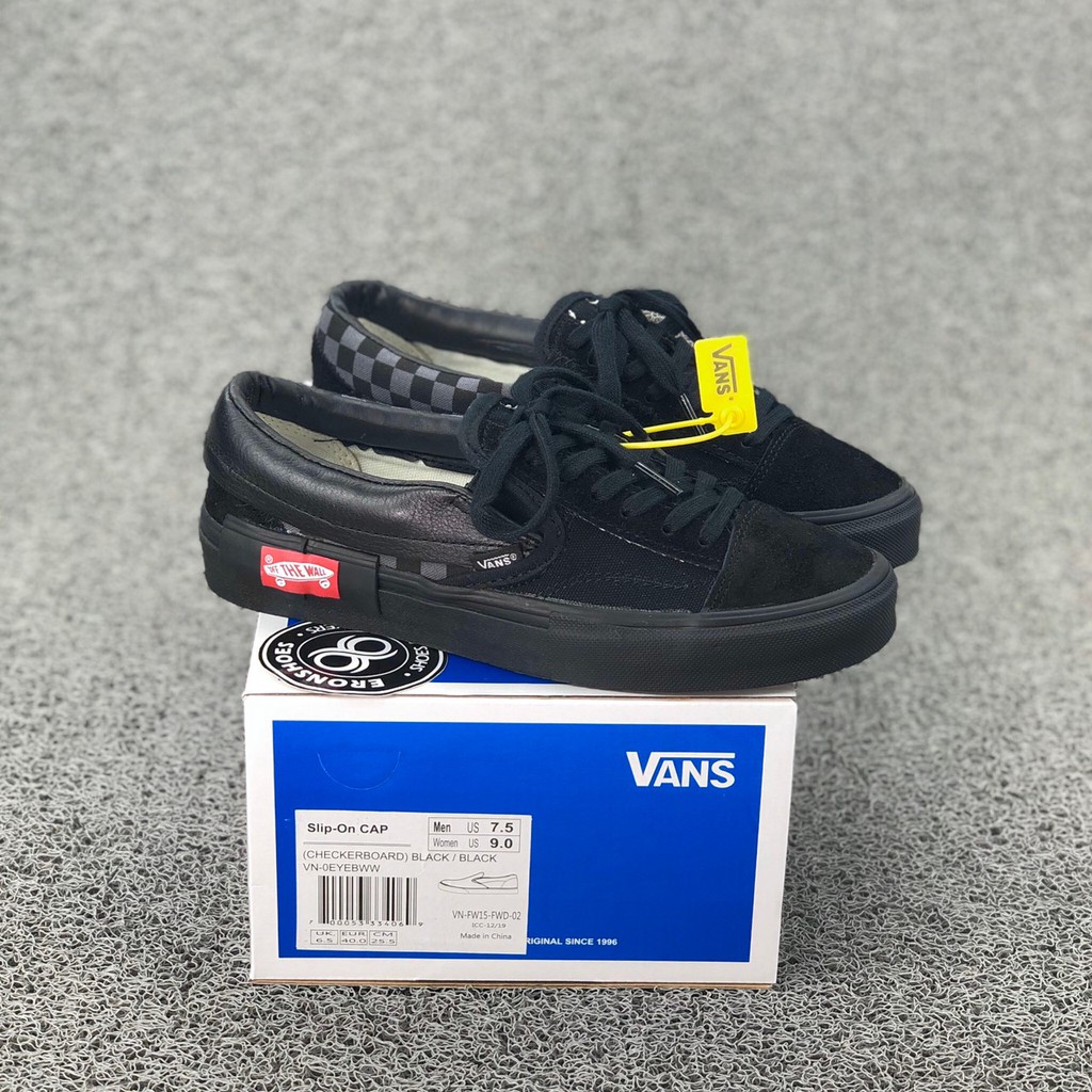 vans slip on cap lx black