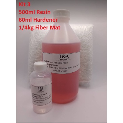 FIBERGLASS PREMIX RESIN (B) SETS - 500ML VARIATION KITS (KIT 1 - KIT 12 ...