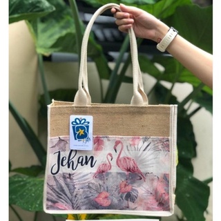 Personalized Abaca Jute Burlap Tote bag | Benstar Gifts