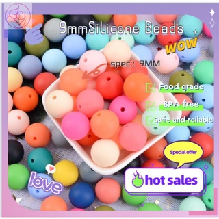 BabyToys silicone beads, spot (10) 9mm silicone beads round baby molar beads baby jewelry DIY chewing silicone beads