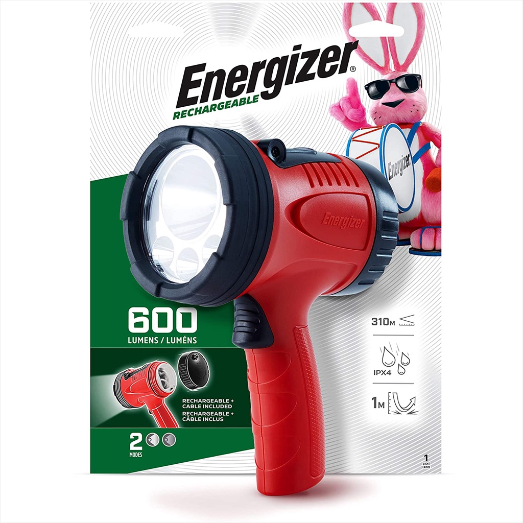 Energizer Rechargeable Spotlight Powerful Led Beam Heavy Duty Rugged 