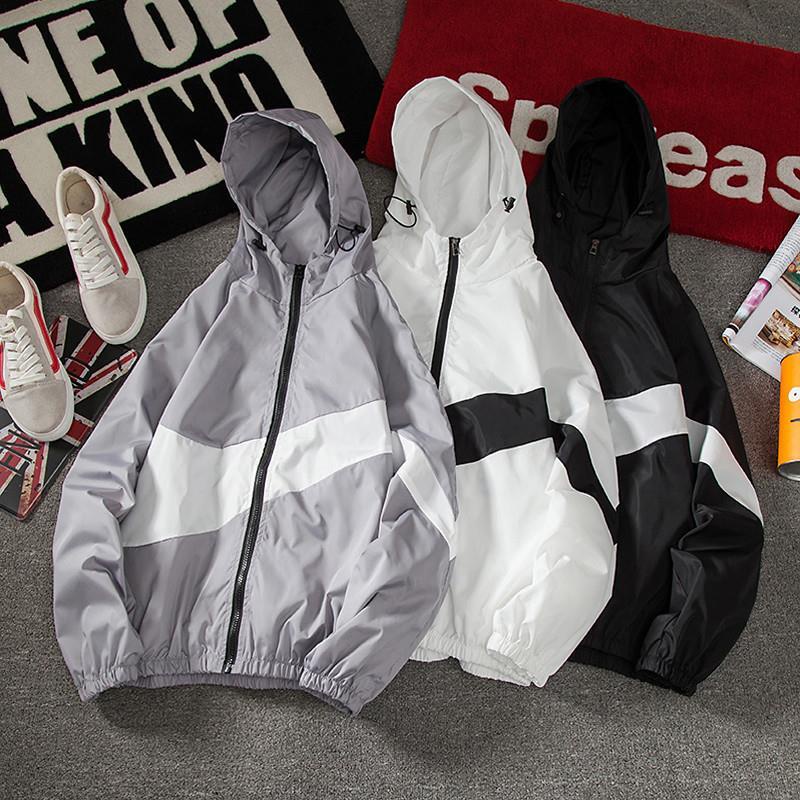 Hoodie windbreaker jacket men jackets big hook logo summer couple outdoor sunscreen jacket light