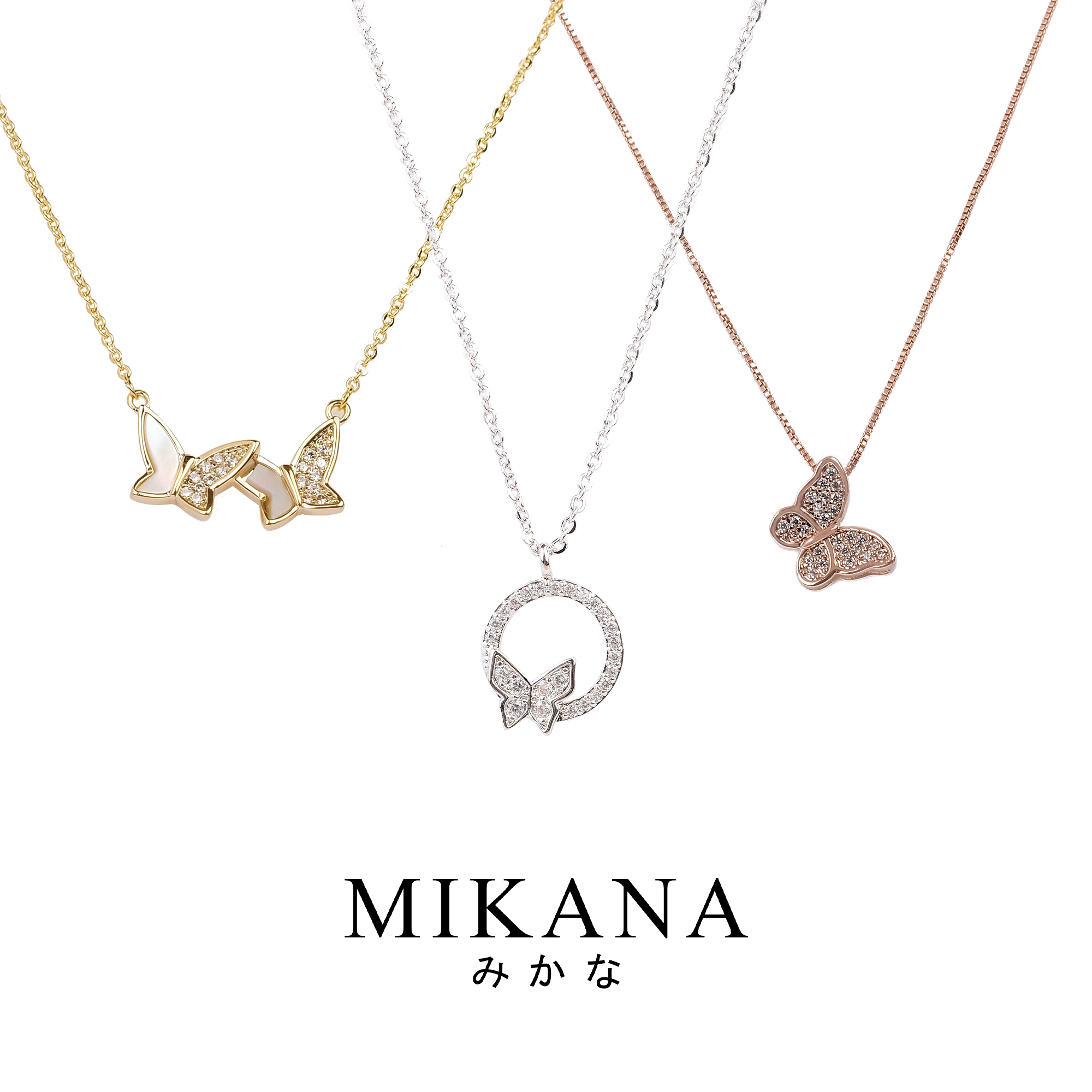 Mikana Gold Plated Butterfly Pendant Necklace Collection Accessories