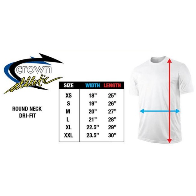 dri fit shirts size chart