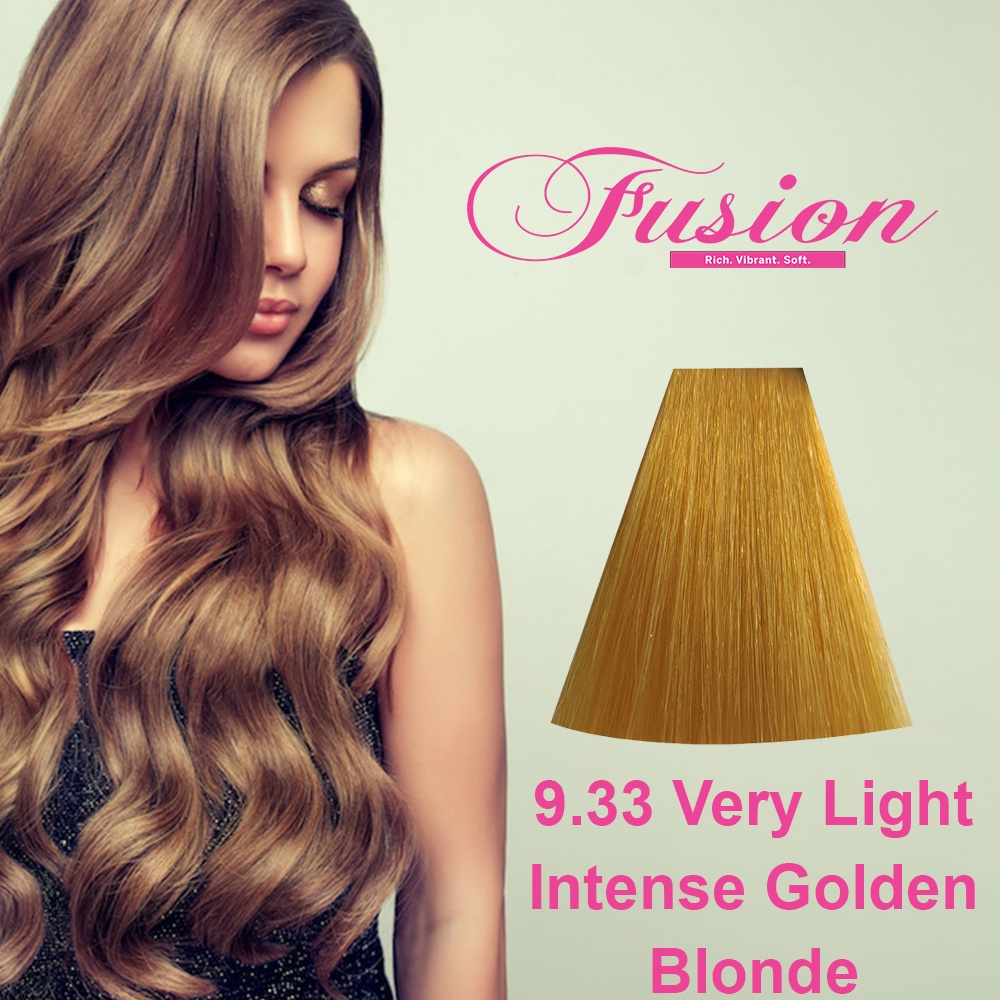 Fusion Hair Color 9.33 Very Light Intense Golden Blonde Permanent Hair  Color Gold Hair | Shopee Philippines