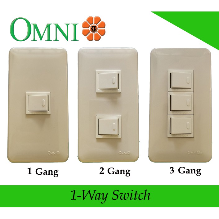 Omni 1 way switch 1 gang, 2 gang, 3 gang | Shopee Philippines