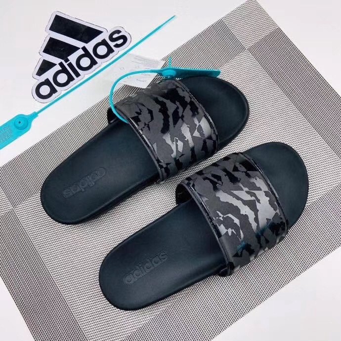 adidas slippers gray