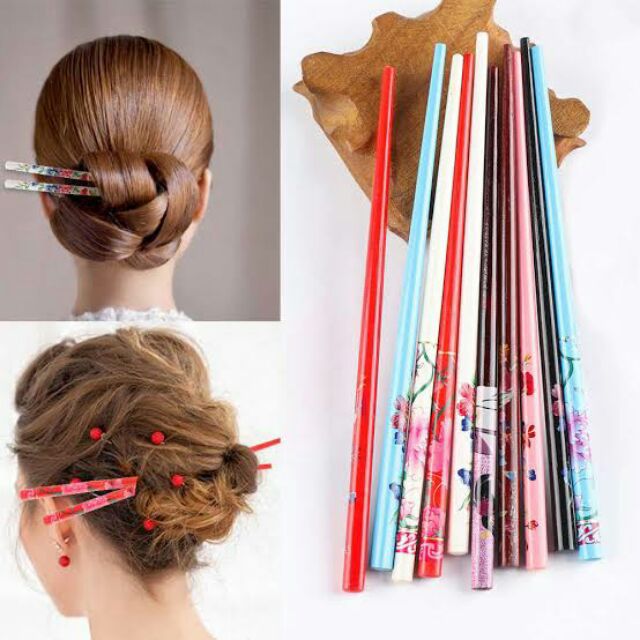 traditional japanese hairstyles with chopsticks