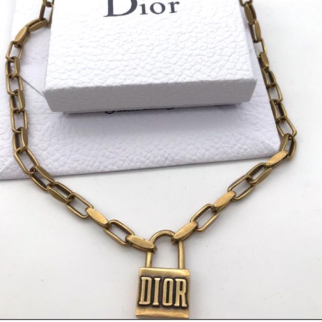 vintage dior lock necklace
