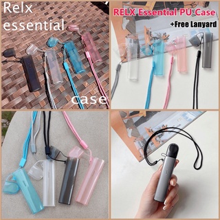 RELX Essential Vape Pods Case Clear Silicone Cover TUP Strap with Free Lanyard Lace