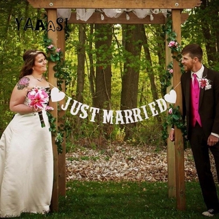 Just Married Garland Wedding Banner Car Bunting Western Venue Party Decor DIY 