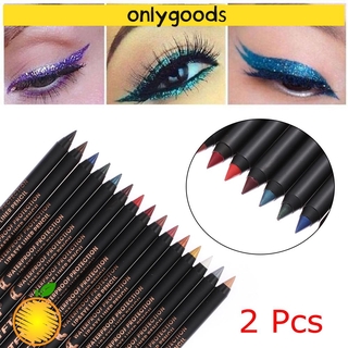 ONLY 2 Pcs Hot Sale Lip Liner Pen Fashion Waterproof Eyeliner Eyeshadow Pencil New Makeup Beauty Long Lasting Eye Cosmetics Colourful Pigment