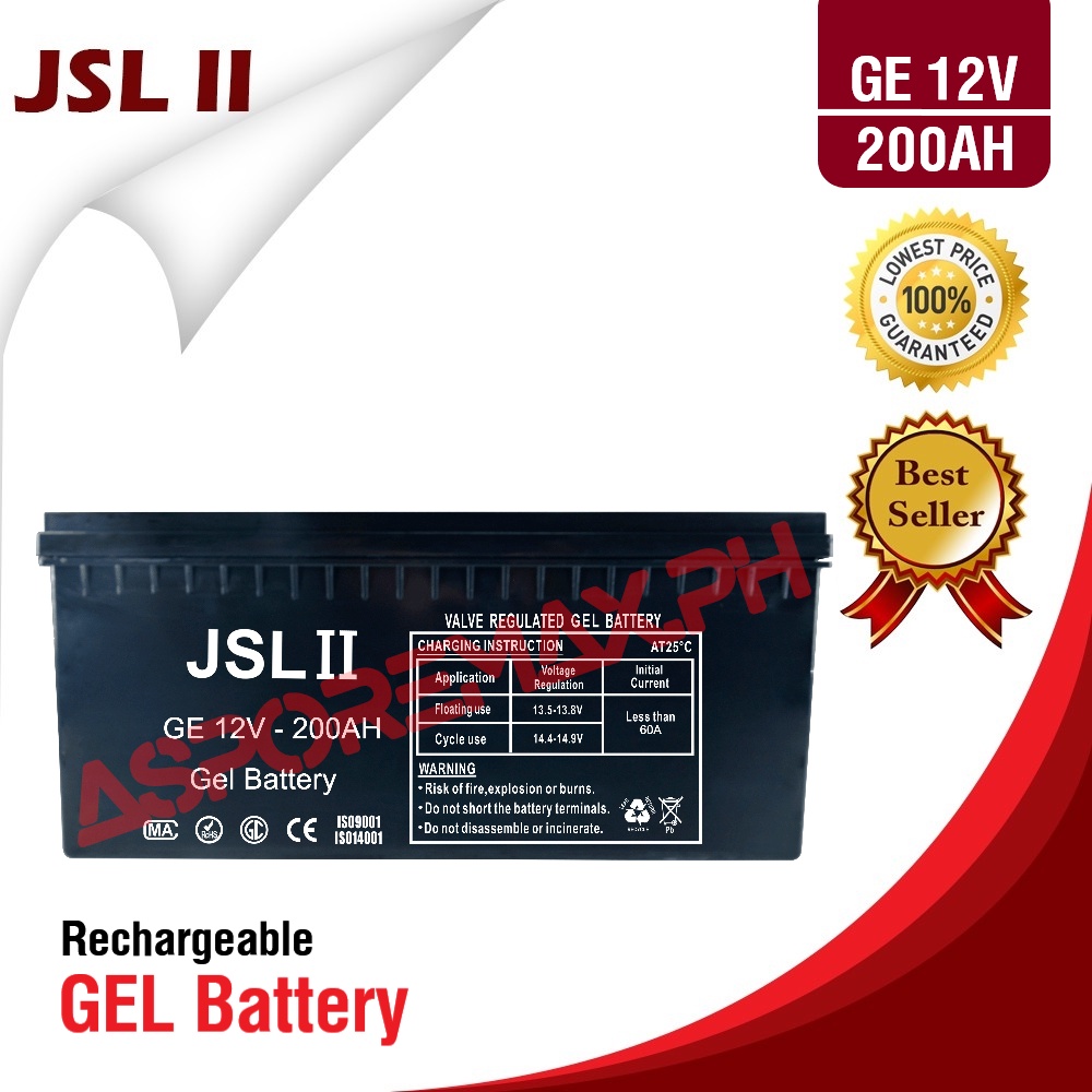 JSL II 12V 200AH GEL Battery For Solar System Rechargeable Engine