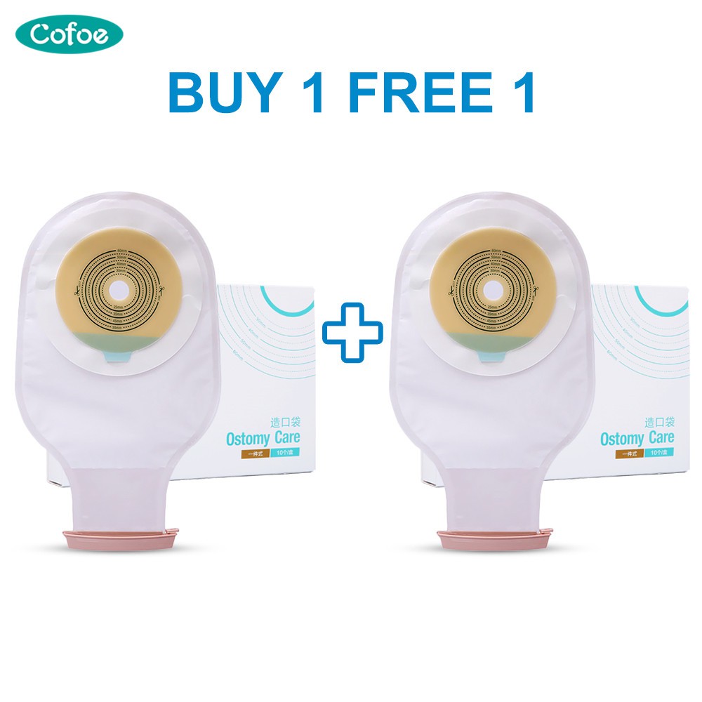 Cofoe Buy 1free1 Drainable Colostomy Bag Ostomy Stoma Drainable Personal Pouch Bag One Piece System Shopee Philippines