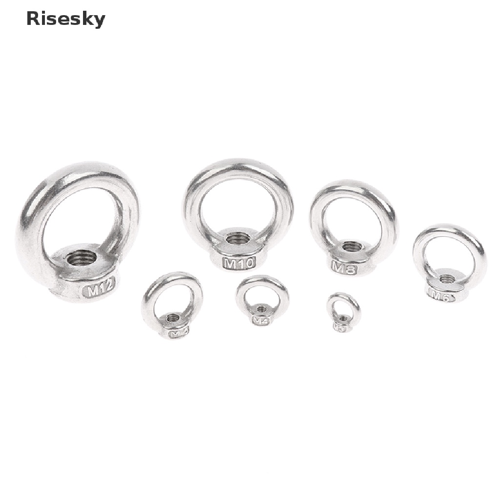 Risesky 2Pcs Lifting Eye Nuts/Screw Ring Eyebolt Ring Hooking Nut