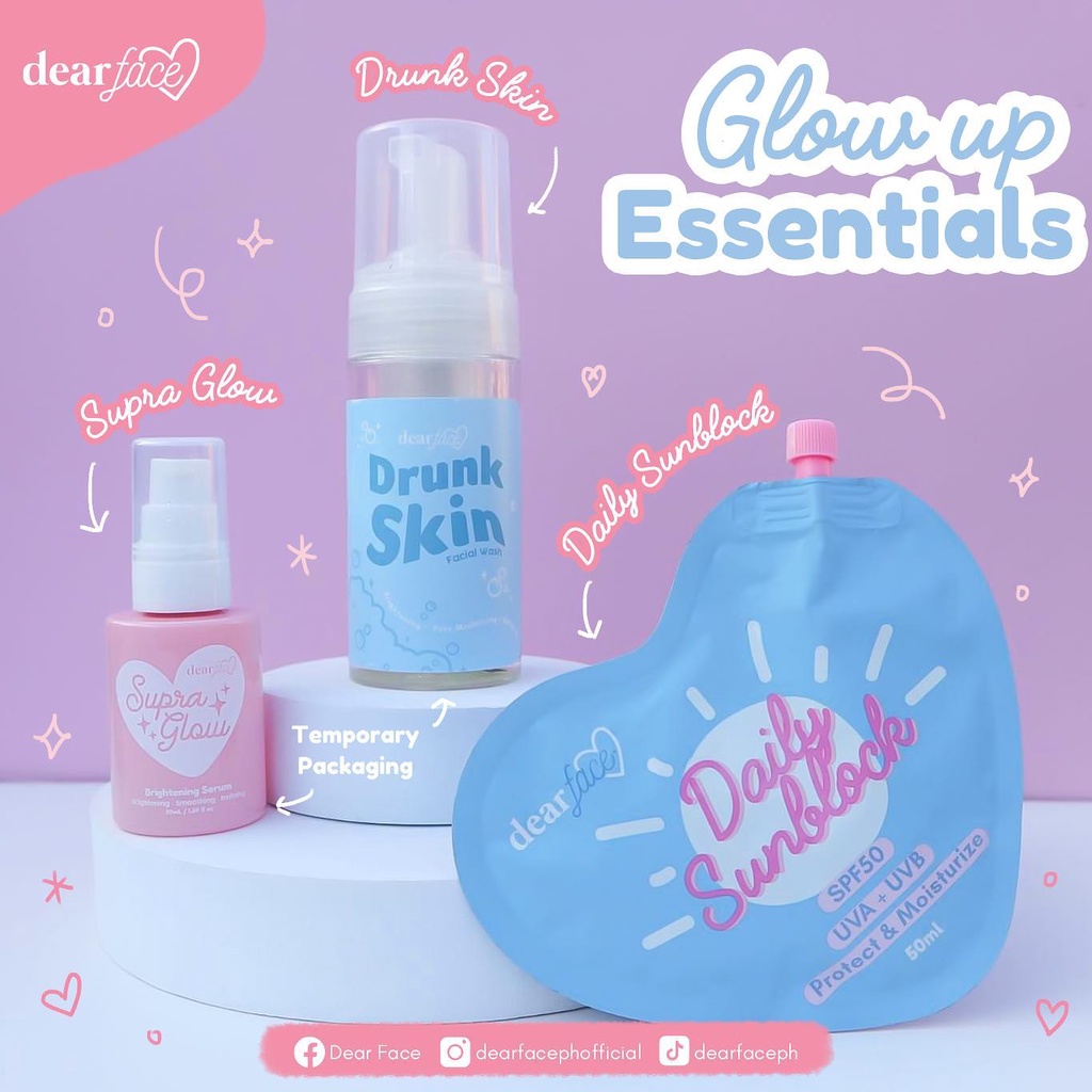 Dear Face Daily Sunblock Fresh Night Cream Drunk Skin Facial Wash