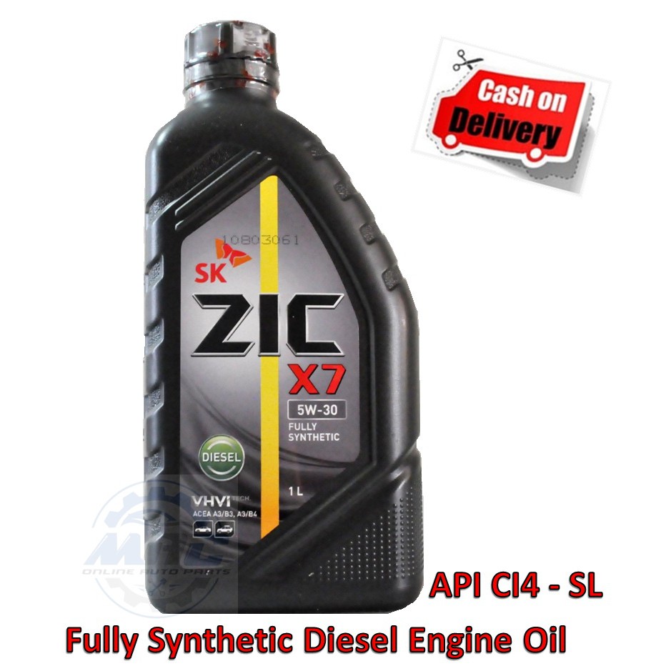 Zic x7 5w-30 Fully synthetic diesel engine oil CI4-SL 1Liter | Shopee ...
