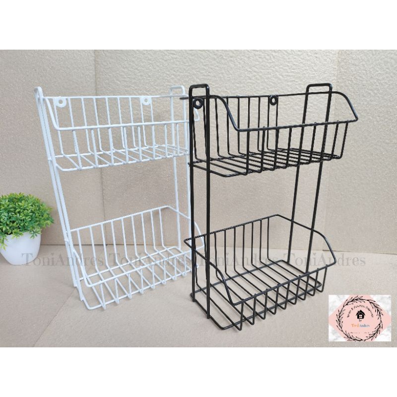 (Small) 2-Layer Kitchen Utility Rack Wiremesh Basket Bathroom Storage ...