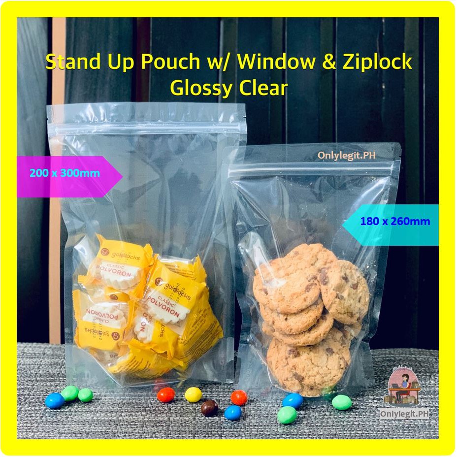 25pcs Stand Up Plastic with Ziplock Clear Glossy (Part2)