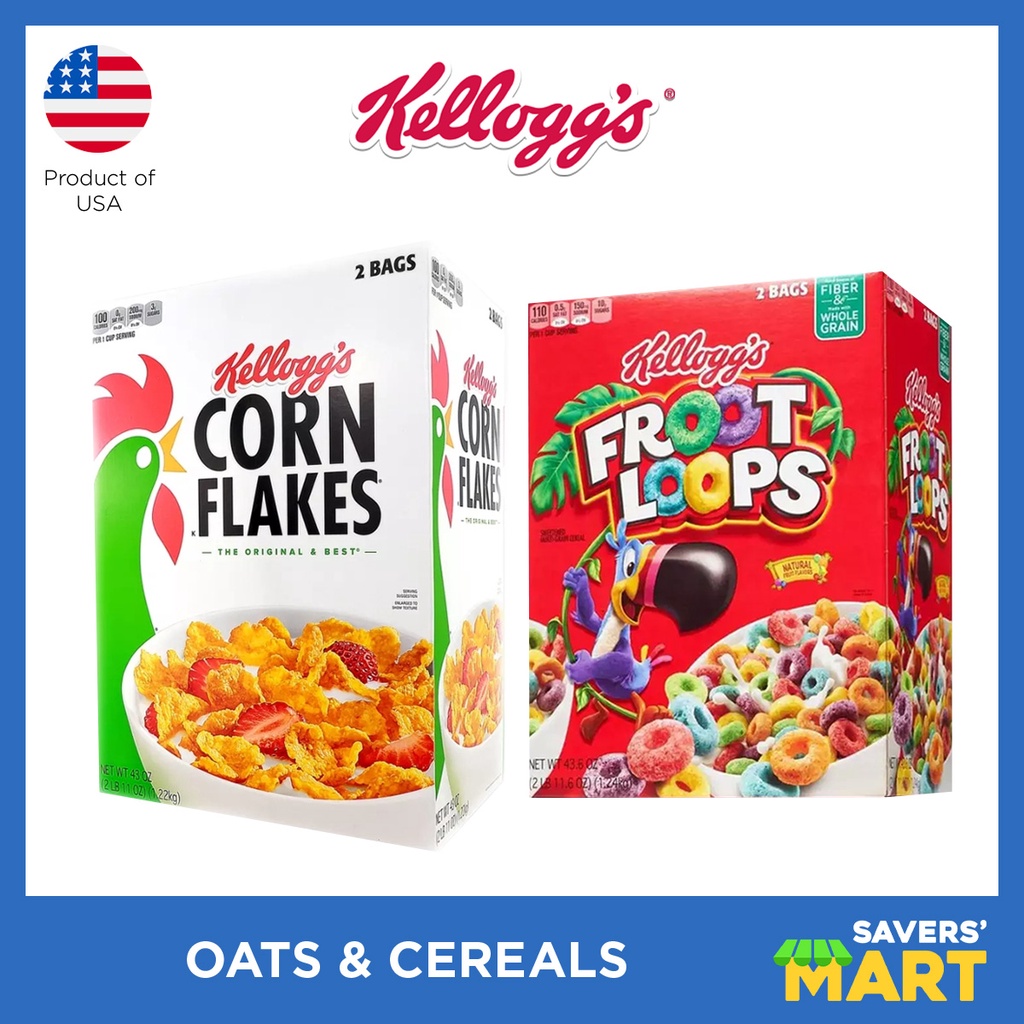Kellogg's Froot Loops, Corn Flakes Cereals (2 Bags) Shopee Philippines