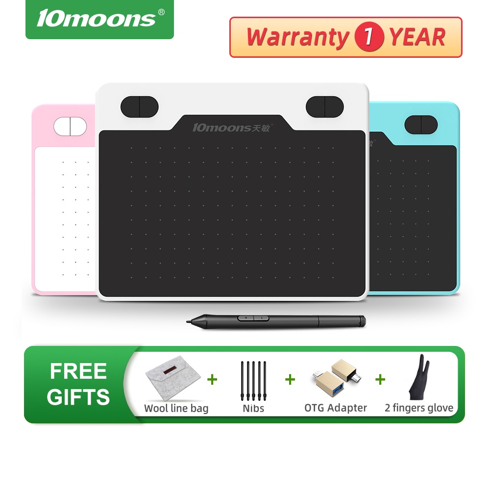 10moons 6 Inch Ultralight Graphic Tablet 8192 Levels Digital Drawing