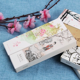 30pcs/box Creative and exquisite boxed paper bookmarks, calligraphy and landscape book holders, stationery and