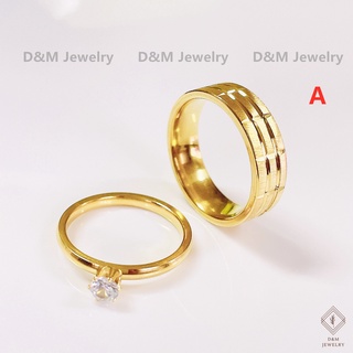 D&M Jewelry gold engagement ring promise ring couple ring 2pcs for women Gold Couple Ring Wedding