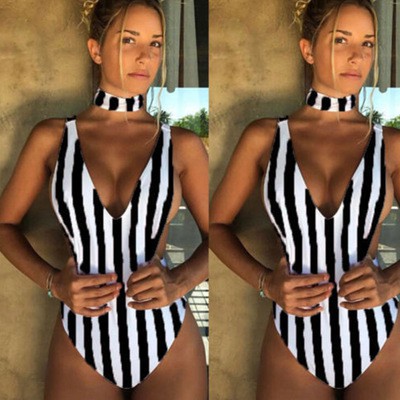 vertical stripe one piece