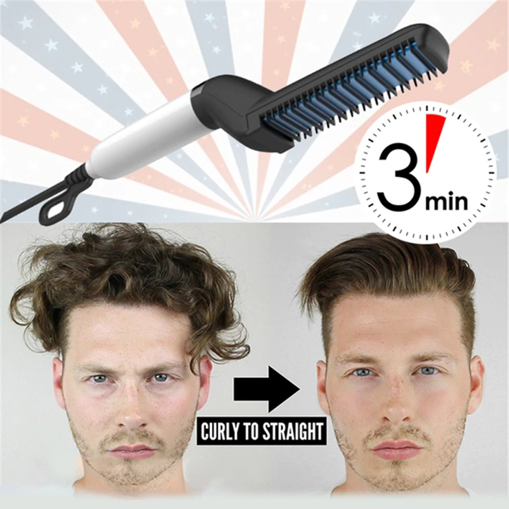 Hair Curling Iron Styling Comb Straightener Curler Set Quick