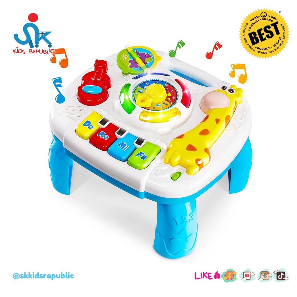 2 in 1 Baby Learning Table Music Baby Toys with Lights and Sounds