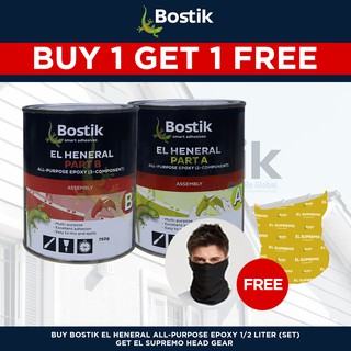 Buy 1 Bostik El Heneral All Purpose Epoxy 1/2 Liter Get 1 Free!! Bostik Headgears #2