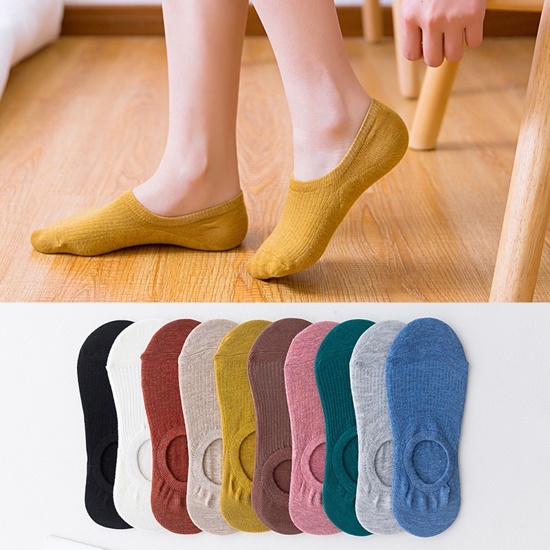 10 Candy Colors Women Ankle Socks Casual Invisible Socks Breathable ...