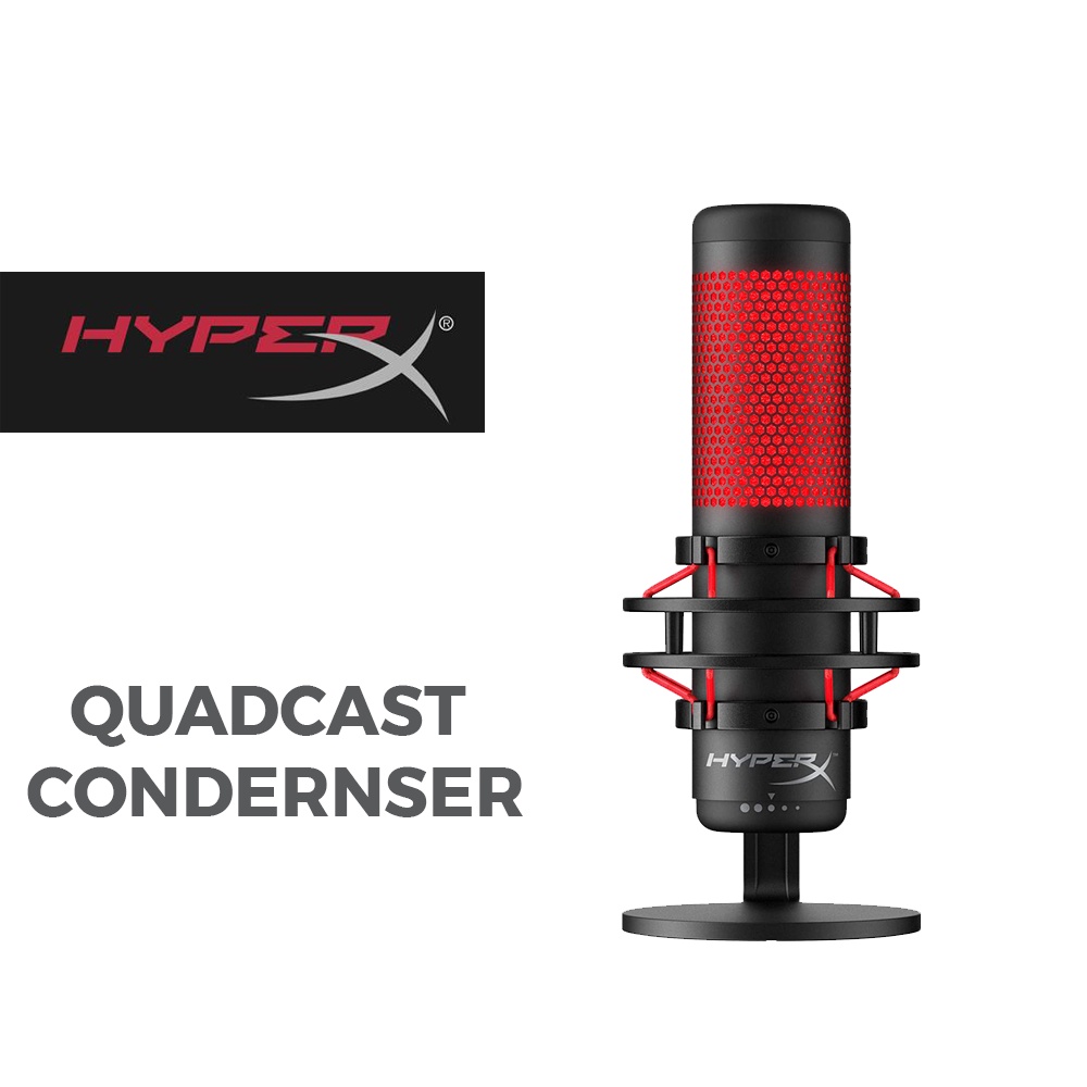 HyperX QuadCast USB Condenser Full Featured Standalone Gaming ...