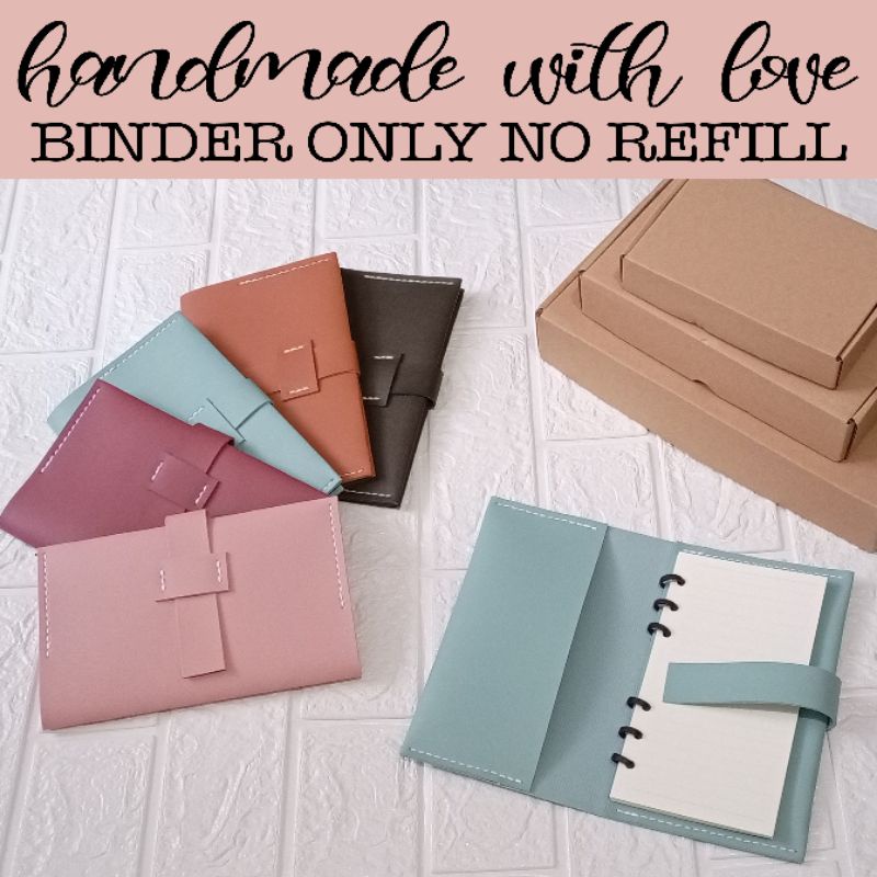 A6 A7 Binder 6 Holes Slim Synthetic Leather Binder Shopee Philippines