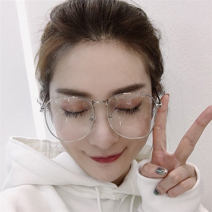 Vintage Ins Street Snap Big Face Show Thin Eyeglasses