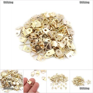 Utilizing❦☆ 100pcs Mini Golden Triangle D-Ring Picture  Painting Mirror Photo Frame Hook Hanger