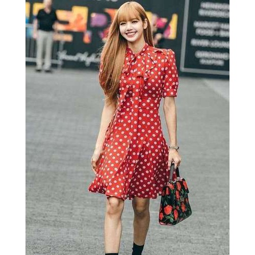 red polka dress