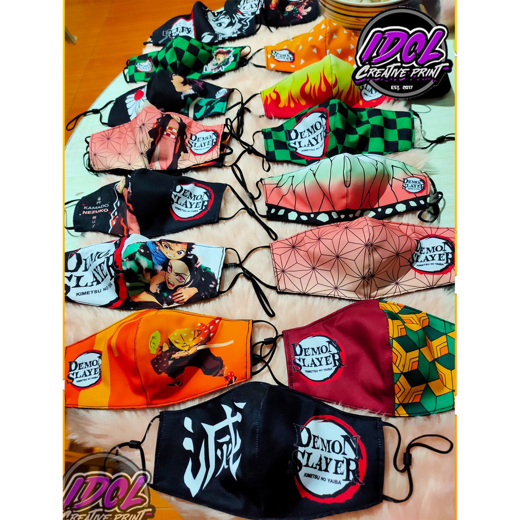 DEMON SLAYER 17 DESIGNS water Repellent Facemask Shopee Philippines