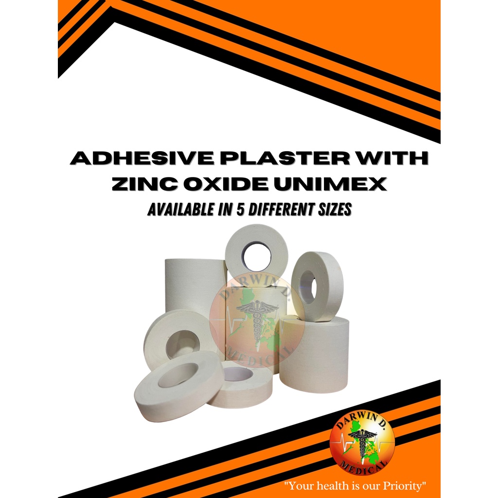 ADHESIVE PLASTER WITH ZINC OXIDE PER ROLL (AVAILABLE IN 5 DIFFERENT