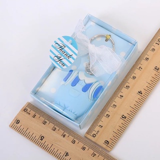 10pcs baby pink blue keychain Baptism boy Baby Shower Souvenirs Christening Baptism boy birthday #6