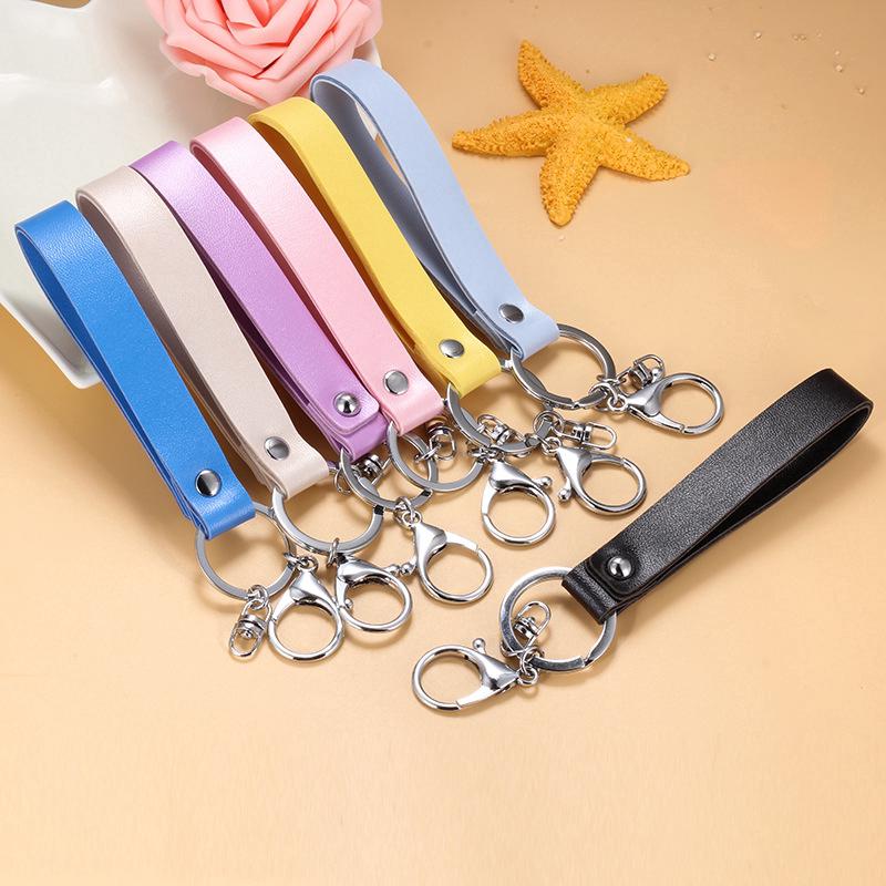 Leather Keychain Fashion Custom PU Braided Rope Leather Key Chain